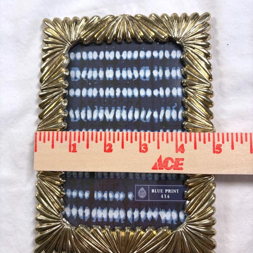 Parisian Home Gold Sunburst Picture Frame Set of 2 Metallic 4x6 Tabletop Decor
